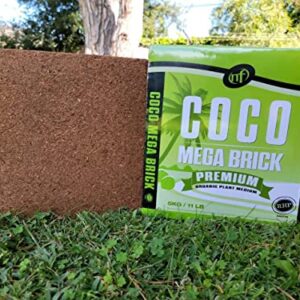 Coco Coir Mega Brick Organic Coconut Coir 11 Pound Coco Fiber Compressed Block Pre Washed Buffered Potting Soil Indoor Outdoor Garden Use Vegetable Flower Seed Starter