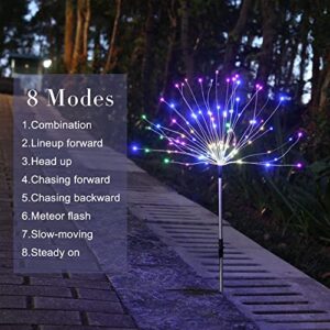 CASAVIDA Firework Light Solar Garden Lights Fairy Twinkle Lights 120LED with Remote Decorative Starbust Lights for Halloween Patio Party C