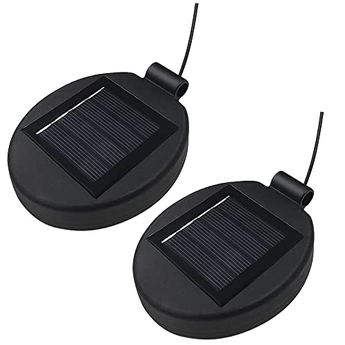 AQEENURA Solar Lantern Light Replacement Top,LED Solar Panel Lantern Lid Lights Replacement Part for Outdoor Flower DIY Solar Flower Lights Garden Patio Decor (2PCS)