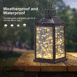 Solar Lantern Lights Outdoor SUNWIND Waterproof Solar Table Lamp Hanging Lighting with 40 Warm White LEDs for Garden Patio Landscape Decoration