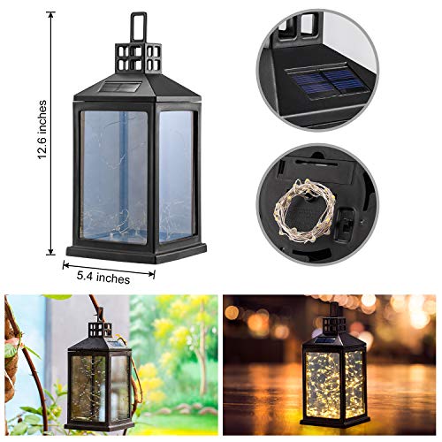 Solar Lantern Lights Outdoor SUNWIND Waterproof Solar Table Lamp Hanging Lighting with 40 Warm White LEDs for Garden Patio Landscape Decoration