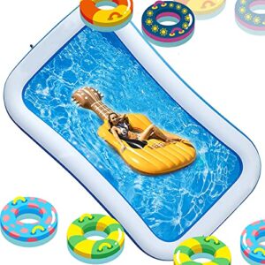 hideracoon kiddie pool family inflatable swimming pool for adults, 118″ x 69″ x 22″ swimming pools, oversized pool outdoor blow up above ground pool for backyard, garden