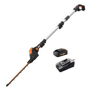 worx wg252 20v power share 2-in-1 20″ cordless hedge trimmer (battery & charger included)