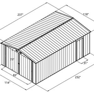 Outdoor Storage Shed 20x10 FT, Metal Garden Shed for Car,Truck,Bike, Garbage Can, Tool, Lawnmower, Outdoor Storage Galvanized Steel with Lockable Door for Backyard, Patio, Lawn