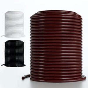 1/4 drip irrigation tubing, 200 feet, flexible pvc plastic drip irrigation hose for gardening, misting, hydroponics and diy landscape garden projects, blank distribution tubing (200ft, brown)