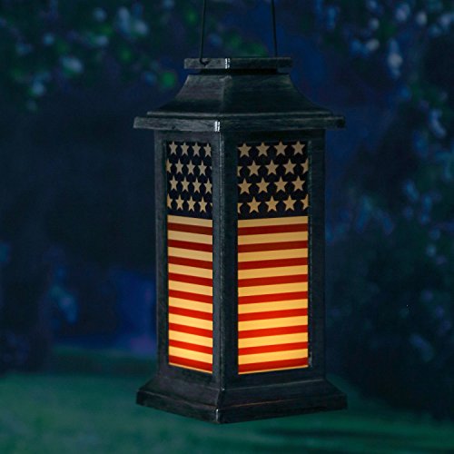 Solar Lantern Hanging Outdoor Lantern Waterproof Lamp Outdoor Garden Decor,American Flag