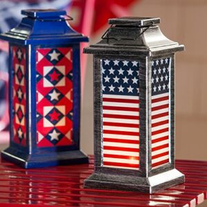 Solar Lantern Hanging Outdoor Lantern Waterproof Lamp Outdoor Garden Decor,American Flag