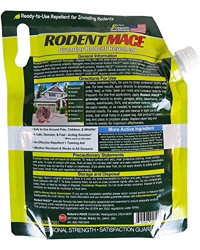 Nature’s MACE Rodent Repellent 2.5lb / Covers 440 Sq. Ft. / Repel Mice & Rats / Keep Mice, Rats & Rodents Out of Home, Garage, Attic, and Crawl Space / Safe to use Around Children & Pets