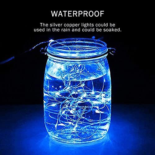 SOLARMKS Solar String Lights,200 LED Solar Lights Outdoor 8 Modes Blue Christmas Lights Waterproof Solar Fairy Lights for Pool Garden Patio Wedding Party Christmas Holiday Outdoor Decorative