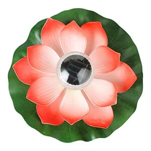 solar powered led lotus flower lamp water resistant outdoor floating night light for yard garden swiming pool party decoration (a)