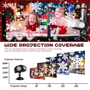 Christmas Projector Lights Outdoor, Snowflake Projector, Gimify Snowfall Projector LED Light IP65 Waterproof APP Control Timer for Christmas Decorations Xmas Holiday Party Garden Wedding Patio