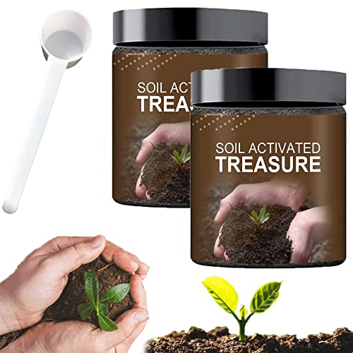 Soil Activated Treasure-You Will Be Amazed! Premium Soil Activated Treasure, Soil Plant Flower Fertilizer, Soil Activator for Raised Garden Beds, Potting Mix, Lawns and Gardens (2pcs)