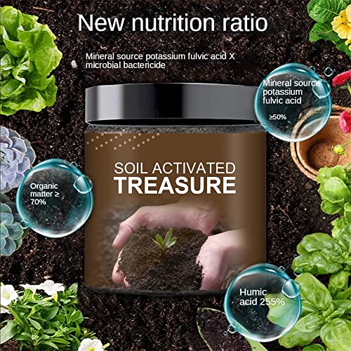 Soil Activated Treasure-You Will Be Amazed! Premium Soil Activated Treasure, Soil Plant Flower Fertilizer, Soil Activator for Raised Garden Beds, Potting Mix, Lawns and Gardens (2pcs)