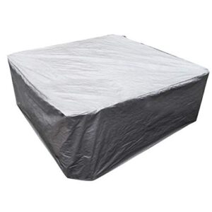 jj yyds universal square hot tub jacuzzi spa caps cover heavy duty waterproof dustproof all-weather outdoor garden furniture covers (color : light grey, specification : 244x244x90cm)