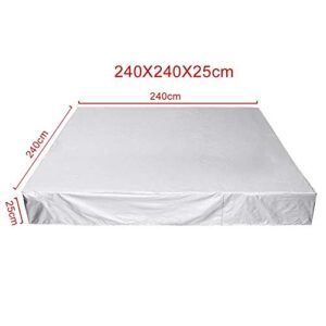 JJ yyds Universal Square Hot Tub Jacuzzi Spa Caps Cover Heavy Duty Waterproof Dustproof All-Weather Outdoor Garden Furniture Covers (Color : Light Grey, Specification : 244X244X90cm)