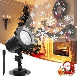 mostrust2022 newest christmas snowflake projector lights, adjustable white snowflake projector spotlights, waterproof snowfall led projector outdoor and indoor decor, holiday,wedding,garden patio