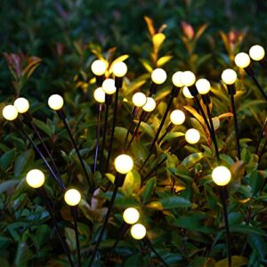angmln outdoor solar garden lights, 24 led 2 pack firefly lights, waterproof swaying light yard landscape decorative lights patio pathway decoration gifts for mom family friends