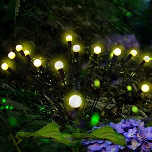 ANGMLN Outdoor Solar Garden Lights, 24 LED 2 Pack Firefly Lights, Waterproof Swaying Light Yard Landscape Decorative Lights Patio Pathway Decoration Gifts for Mom Family Friends