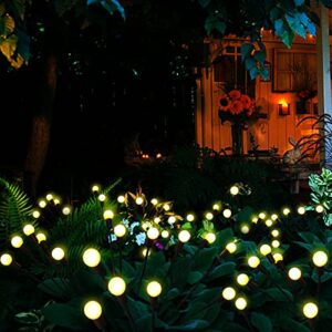 ANGMLN Outdoor Solar Garden Lights, 24 LED 2 Pack Firefly Lights, Waterproof Swaying Light Yard Landscape Decorative Lights Patio Pathway Decoration Gifts for Mom Family Friends