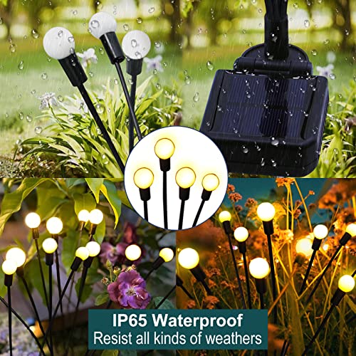 ANGMLN Outdoor Solar Garden Lights, 24 LED 2 Pack Firefly Lights, Waterproof Swaying Light Yard Landscape Decorative Lights Patio Pathway Decoration Gifts for Mom Family Friends