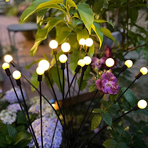 ANGMLN Outdoor Solar Garden Lights, 24 LED 2 Pack Firefly Lights, Waterproof Swaying Light Yard Landscape Decorative Lights Patio Pathway Decoration Gifts for Mom Family Friends