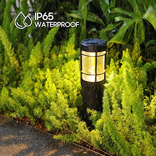 KELME Solar Pathway Lights, 6 Pack Solar Outdoor Lights Up to 14 Hrs Warm White Solar Landscape Lights, IP65 Waterproof Solar Garden Lights for Path Walkway Yard Lawn Decorative