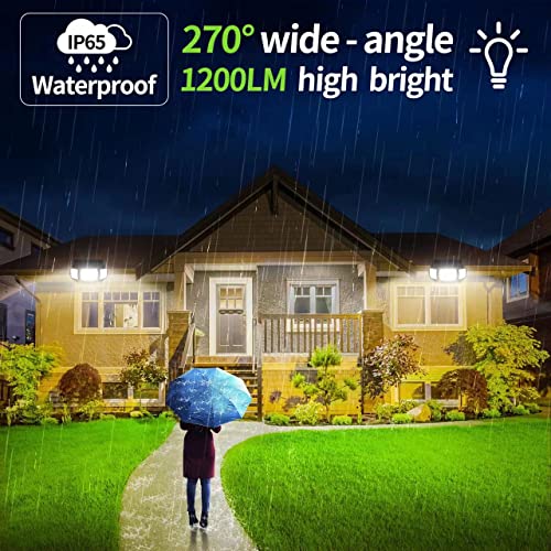 intelamp Solar Motion Sensor Outdoor Lights 2 Pack Solar Flood Lights Outdoor, High Bright 1200LM Security Lights Adjustable Solar Wall Lights with 3 Modes Used for Patio, Garden, Garage, Porch