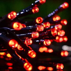 LALAPAO 2 Pack Super-Long Solar String Lights 85FT 240 LED 8 Modes Solar Powered Outdoor Lighting Waterproof Christmas Fairy Lights for Xmas Tree Garden Homes Wedding Lawn Party Decor (Red)