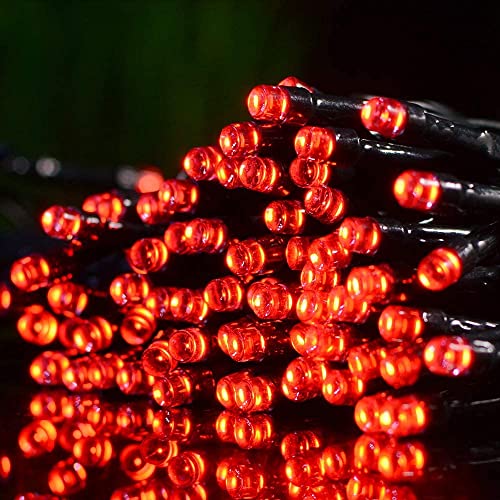 LALAPAO 2 Pack Super-Long Solar String Lights 85FT 240 LED 8 Modes Solar Powered Outdoor Lighting Waterproof Christmas Fairy Lights for Xmas Tree Garden Homes Wedding Lawn Party Decor (Red)