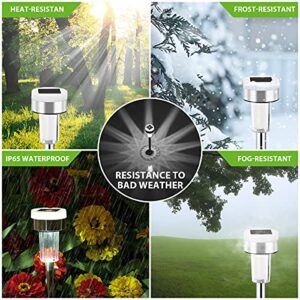 TWINSLUXES 16 Pack Solar Pathway Lights Outdoor Dual Light Source LED Solar Waterproof Pathway Lights for Garden Patio and Walkway Decoration Cool White