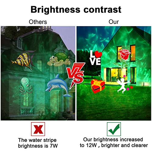 Christmas Projector Lights Outdoor, LED Holiday Projector Night Lights Waterproof with Remote Control & Timer for Christmas, Halloween, Party, Yard Garden Decorations