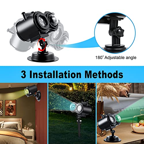 Christmas Projector Lights Outdoor, LED Holiday Projector Night Lights Waterproof with Remote Control & Timer for Christmas, Halloween, Party, Yard Garden Decorations