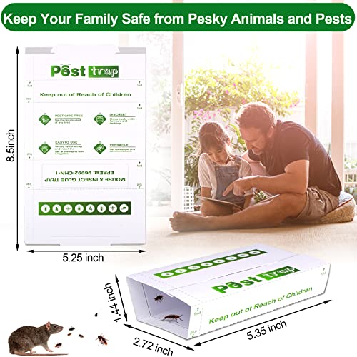 Protecker Mouse Trap,Pest Control Traps,Professional Strength Mouse Glue Traps ,Mice Rat Moths Bugs Insects Bed Bugs Spiders Cockroaches Snake Glue Traps for House Indoor Outdoor ,Non-Toxic&Pet Safe