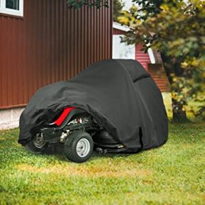 Porch Shield Water-resistant Riding Mower Cover Universal Fit Lawn Tractor (Up to 54" decks, Black)