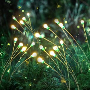 blingstar firefly lights, 2pack plug in led starburst swaying lights, outdoor waterproof garden lights with 4 lighting modes, dancing fairy lights for yard patio pathway decoration, warm white