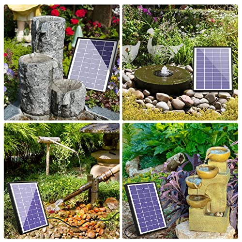 AISITIN 6.5W DIY Solar Fountain Pump Built-in 1500mAh Battery & 5.5W LED Solar Fountain Pump with Colorful Lights & 3000mAh Battery, Solar Water Fountain Pump for Garden, Ponds, Fish Tank and Outdoor