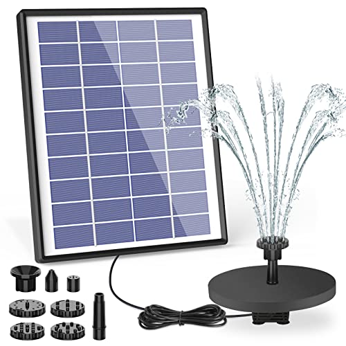 AISITIN 6.5W DIY Solar Fountain Pump Built-in 1500mAh Battery & 5.5W LED Solar Fountain Pump with Colorful Lights & 3000mAh Battery, Solar Water Fountain Pump for Garden, Ponds, Fish Tank and Outdoor