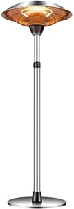 outdoor umbrella-shaped patio heater,electric infrared heaters 3 heat settings portable height adjustable telescopic rod for indoors garden office patio heater (color : silver(2pcs))