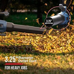 Enhulk Brushless Leaf Blower Cordless, 430 CFM Max Electric Jet Blower with Powered Motor, 20V 4.0Ah Battery*2 & Fast Charger, High/Low-Speed Handheld Blowers for Lawn Care Yard Work Around The House