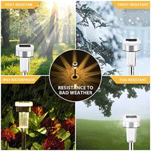 HYWGDLT 16 Pack Solar Pathway Lights Outdoor 10Lumen Dual Light Source LED Solar Waterproof Pathway Lights for Garden Patio and Walkway Decoration Warm White.