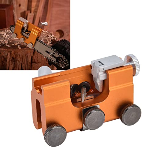 plplaaoo Chainsaw Sharpening Jig, Chainsaw Chain Sharpening Jig, Manual Chainsaw Sharpener Kit, Portable Hand Crank Chain Sharpener, for Lumberjack Garden Worker, for All Kinds of Chain Saws(Yellow)
