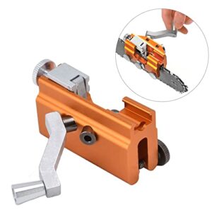 plplaaoo Chainsaw Sharpening Jig, Chainsaw Chain Sharpening Jig, Manual Chainsaw Sharpener Kit, Portable Hand Crank Chain Sharpener, for Lumberjack Garden Worker, for All Kinds of Chain Saws(Yellow)