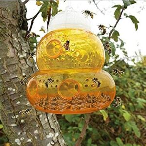 Wasp Trap Bee Traps Jar | Hornet Trap Yellow Jacket Trap Attracts Hornets Yellow Jackets Bees Wasps | Trap & Bee Catchers for Outside | Plastic Wasp Trap for Outdoors Catcher | 2pcs Beehive Wasp Trap