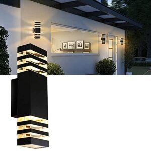 tuord 1 pack 18w 15inch led square up&down wall lights 4000k day white outdoor wall light aluminum body waterproof ip65 led porch light for house patio garage garden.
