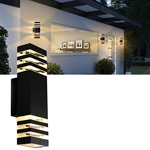 TUORD 1 Pack 18W 15inch LED Square Up&Down Wall Lights 4000K Day White Outdoor Wall Light Aluminum Body Waterproof IP65 led Porch Light for House Patio Garage Garden.