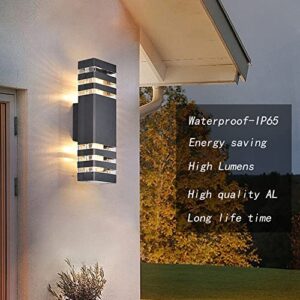 TUORD 1 Pack 18W 15inch LED Square Up&Down Wall Lights 4000K Day White Outdoor Wall Light Aluminum Body Waterproof IP65 led Porch Light for House Patio Garage Garden.