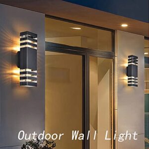 TUORD 1 Pack 18W 15inch LED Square Up&Down Wall Lights 4000K Day White Outdoor Wall Light Aluminum Body Waterproof IP65 led Porch Light for House Patio Garage Garden.
