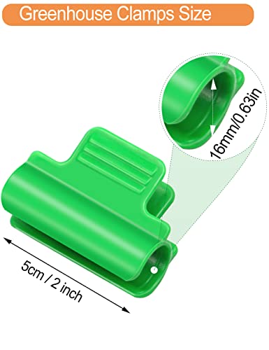 40 Pieces Greenhouse Clamps, Film Row Cover Netting Tunnel Hoop Clip, 0.63 inch Greenhouse Clips for Raised Bed Cover, Frame Shading Netting Greenhouse Accessories (40 Pieces 16mm) - by Giftape