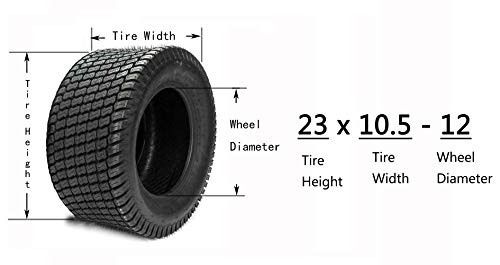 SUNROAD 23X10.50-12 Lawn & Garden Tire Lawnmower/Golf Cart Turf Tires 4PR 23x10.50x12 Set of 2