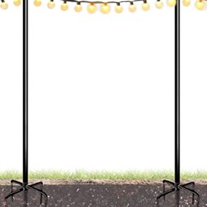 Eazielife 10FT String Light Poles for Outdoor, Heavy Duty Metal Lighting Stand Pole for Garden Lawn Backyard Patio Holiday Wedding Party Decorations 2 Pack